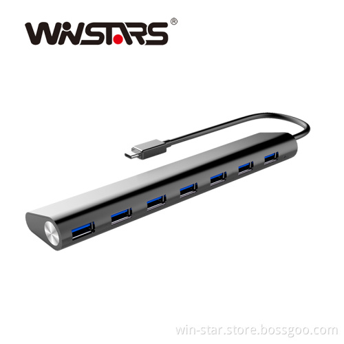 Aluminum 7-Port USB 3.1 HUB Gen 1 with CE FCC RoHS
